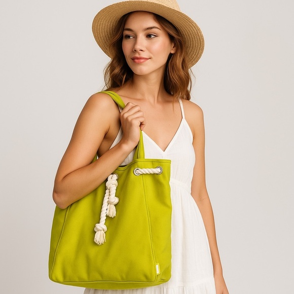 🏖️ Summer Beach Tote – Yellow ☀️ - Picture 1 of 10